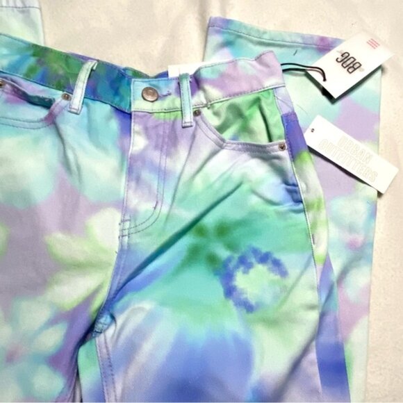 BDG Womens 24” High-Waisted Floral Print Wide-Leg Jeans Pastel - Picture 16 of 16